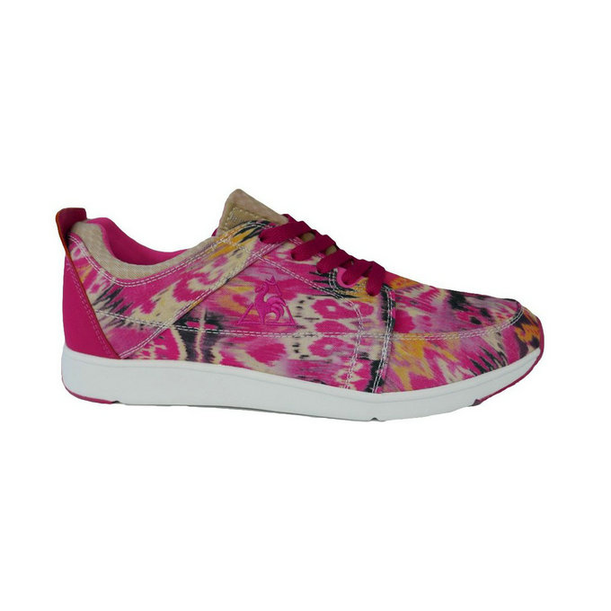 Le Coq Sportif Flore Print Low Blanc-Rose - Chaussures Baskets Basses Femme